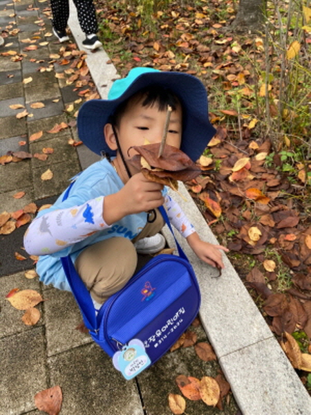 나뭇잎 꼬치를 만들었어요