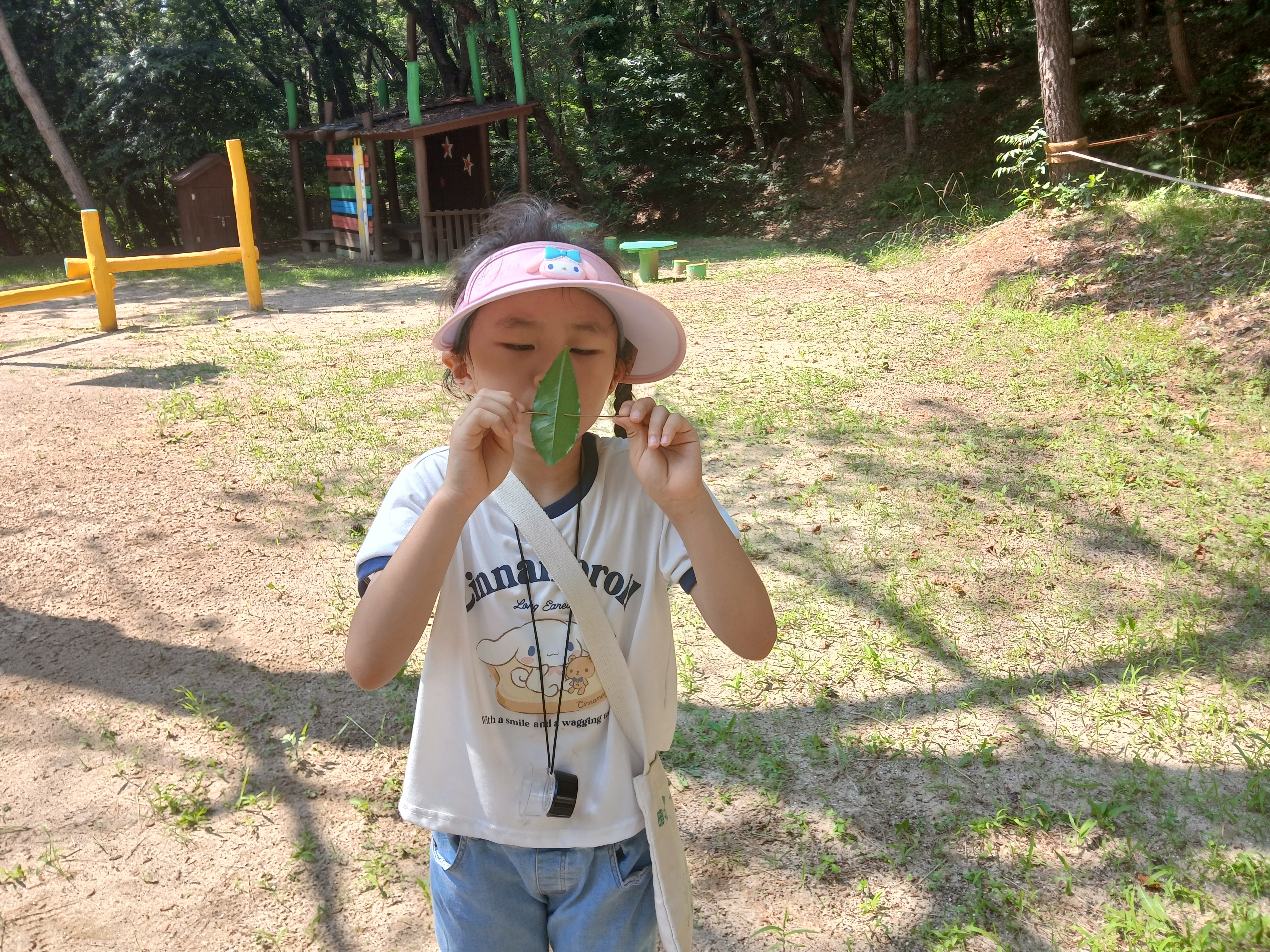 솔잎과 장군차잎으로 바람개비를 만들었어요 후~~~